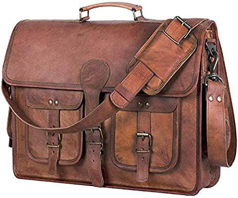 Leather Briefcase Laptop bag 18 inch Handmade Messenger Bag