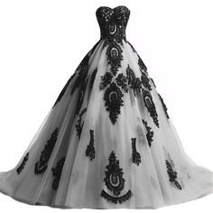 black and white ball gown