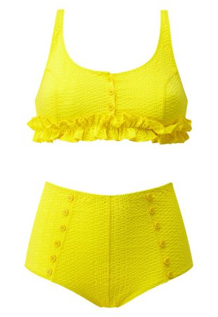 colby lemon seersucker high-waist bikini