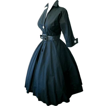 black vintage 50s dress