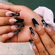 black nails flame