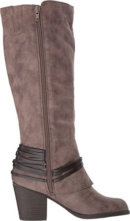 Amazon.com | Fergalicious Women's Lexis Wide Calf Western Boot, TAUPE, 5.5 M US | Ankle & Bootie