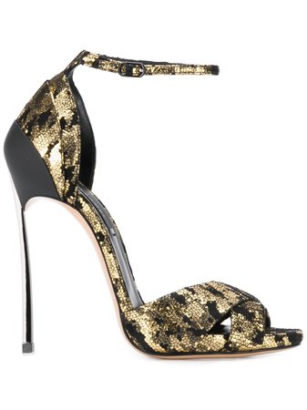 Gold Casadei Stiletto Heel Sandals | Farfetch.com