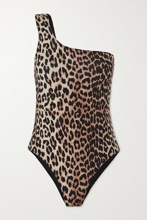 One-shoulder Leopard-print Swimsuit - Leopard print