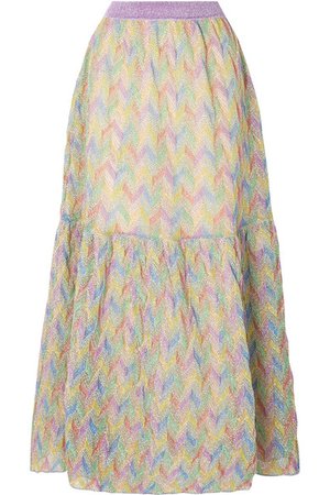 Missoni | Tiered metallic crochet-knit maxi skirt | NET-A-PORTER.COM
