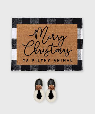 Merry Christmas Ya Filthy Animal DoormatChristmas | Etsy