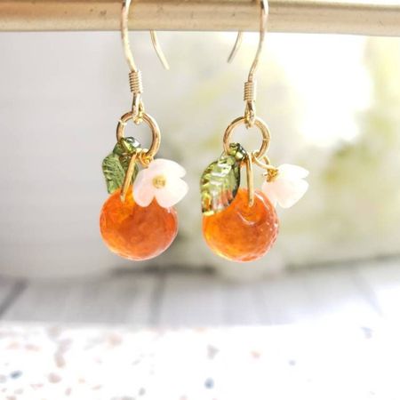 Orange Glass Earrings