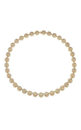 14k Yellow Gold Happy Face Eternity Necklace By Sydney Evan