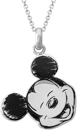 Amazon.com: Disney Classic Mickey Mouse Silver Plated Pendant Necklace; Jewelry for Women: Clothing, Shoes & Jewelry