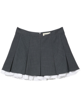 SHUSHU/TONG ruffled-trim pleated miniskirt