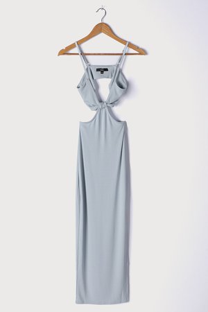 Light Blue Dress - Jersey Knit Dress - Cutout Bodycon Dress - Lulus