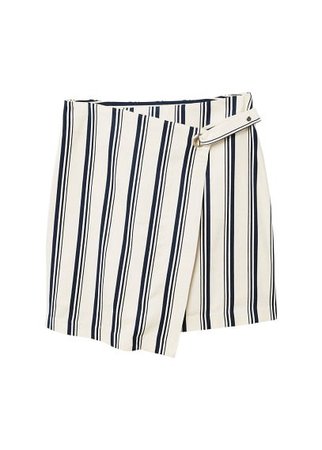 MANGO Striped wrap skirt