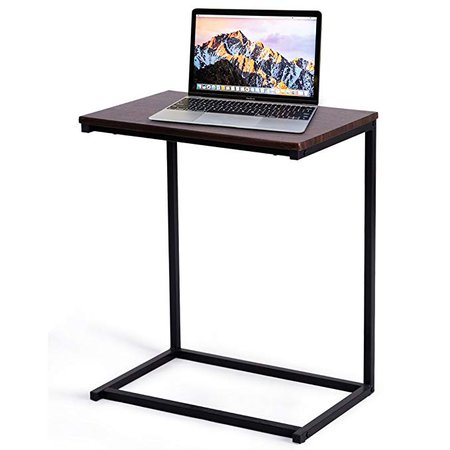 Amazon.com: Tangkula Sofa Side End Table, C Shaped Table Laptop Holder, End Stand Desk Coffee Tray Side Table, Notebook Tablet Beside Bed Sofa Portable Workstation, Over Bed Table (Walnut): Kitchen & Dining