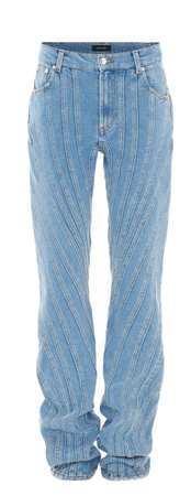 Mugler Denim Low Waist Baggy Spiral Jeans