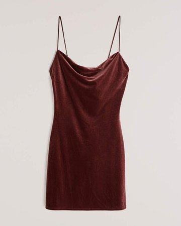 Burgundy Women's Velvet Cowlneck Slip Dress | Women's New Arrivals | Abercrombie.com