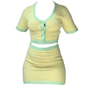 two piece skirt set outfit png