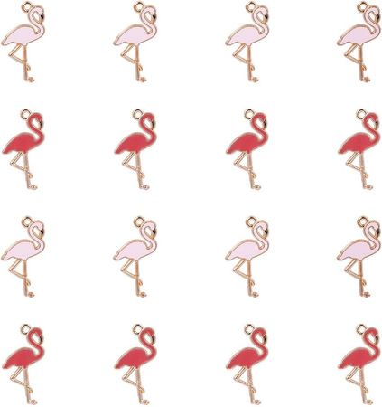 Amazon.com: PH PandaHall 30 pcs 2 Colors Flamingo Alloy Enamel Pendants Charm Beads Findings for Bracelet Earring Necklace Key Chain DIY Craft Making, Pink/Pale Violet Red : Arts, Crafts & Sewing