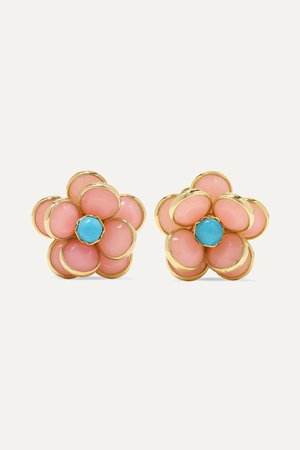 Gold 18-karat gold, opal and turquoise earrings | Guita M | NET-A-PORTER