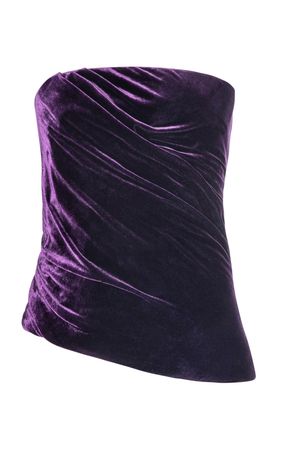 Draped Velvet Corset Top By Marmar Halim | Moda Operandi
