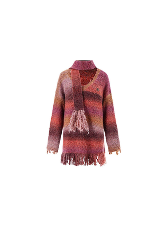 1jinn studio gradient knitted scarf set