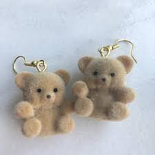 fuzzy-wuzzy teddy bear earrings