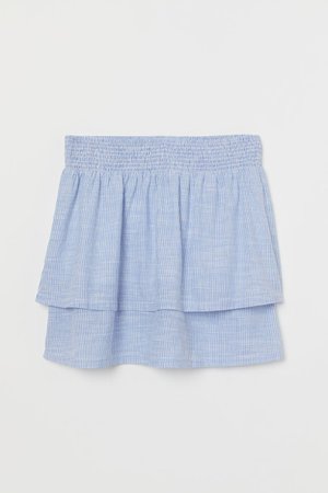 H&M+ Short Cotton Skirt - Light blue/white striped - Ladies | H&M US