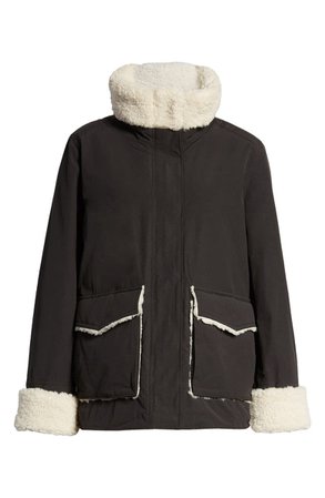 Thread & Supply Faux Shearling & Cotton Blend Barn Jacket | Nordstrom