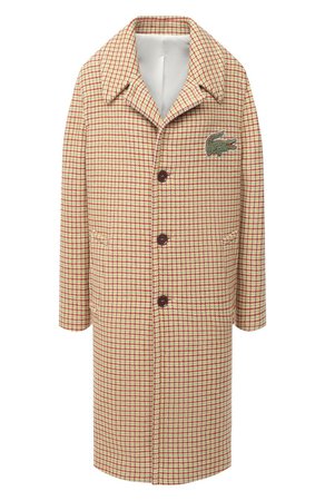 Женское кремовое шерстяное пальто LACOSTE — купить за 113810 руб. в интернет-магазине ЦУМ, арт. BH3048
