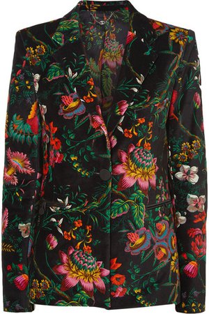Paco Rabanne | Floral-print cotton-blend velvet blazer | NET-A-PORTER.COM