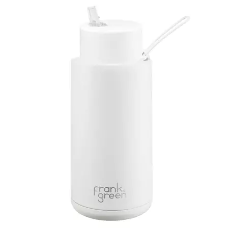 Frank Green Ceramic Reusable Water Bottle 1L with straw lid