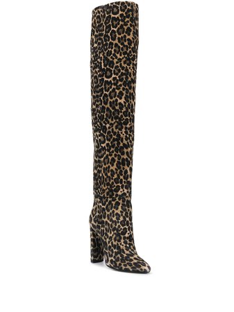 Saint Laurent 76 leopard-print over-the-knee Boots - Farfetch