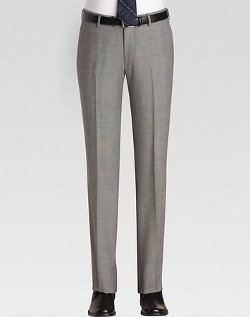 Egara Gray Sharkskin Slim Fit Suit Separates Dress Pants