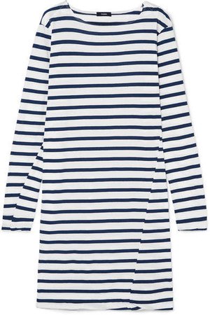 Sailor Striped Organic Cotton-jersey Dress - Blue