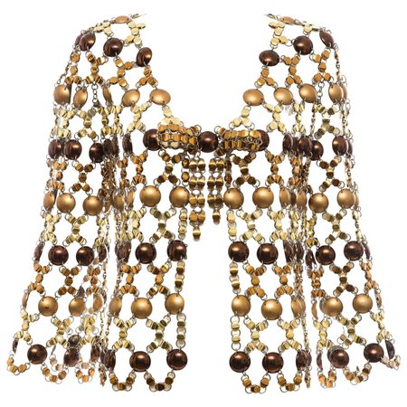 Paco Rabanne Gold & Bronze Metal Chain Mail Top