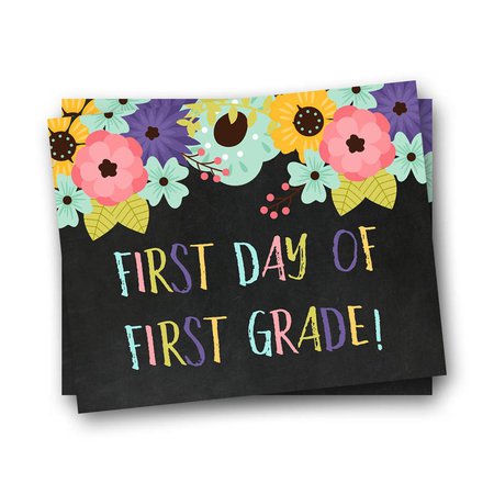 First Day of School Sign First Day of First Grade Sign Back | Etsy