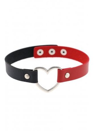 Red & Black Heart Ring Choker | Attitude Clothing Co.