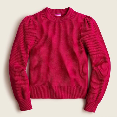 J.Crew: Cashmere Puff-sleeve Mockneck Sweater For Women