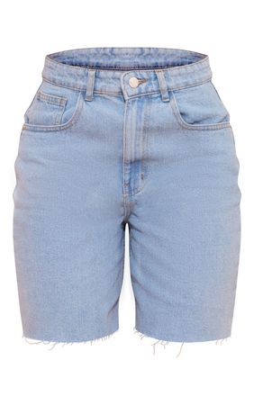 Recycled Light Blue Wash Loose Fit Boyfriend Denim Shorts | PrettyLittleThing USA
