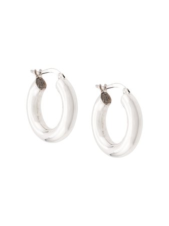 Shop silver Bottega Veneta distressed hoop earrings with Express Delivery - Farfetch