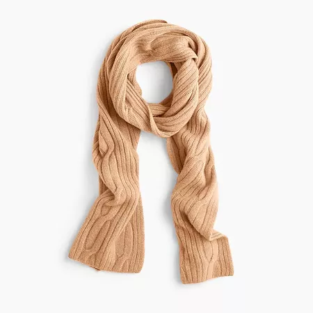 Ribbed cable-knit scarf in everyday cashmere - Women's Accessories | J.Crew
