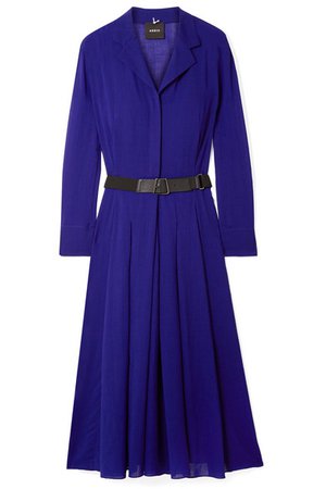 Akris | Belted wool-voile midi dress | NET-A-PORTER.COM