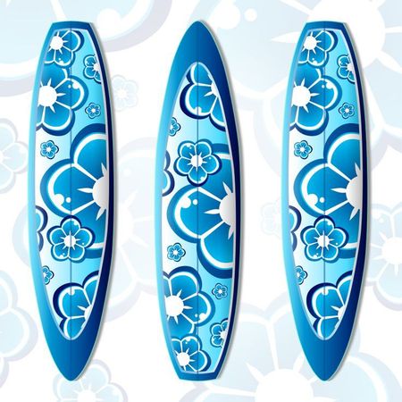 blue floral surfing board