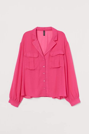 Airy Utility Blouse - Pink