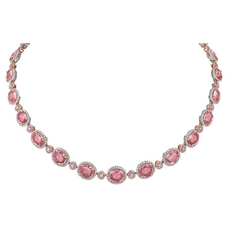 Padparadscha Sapphire Necklace, 37.71 Carats For Sale at 1stDibs