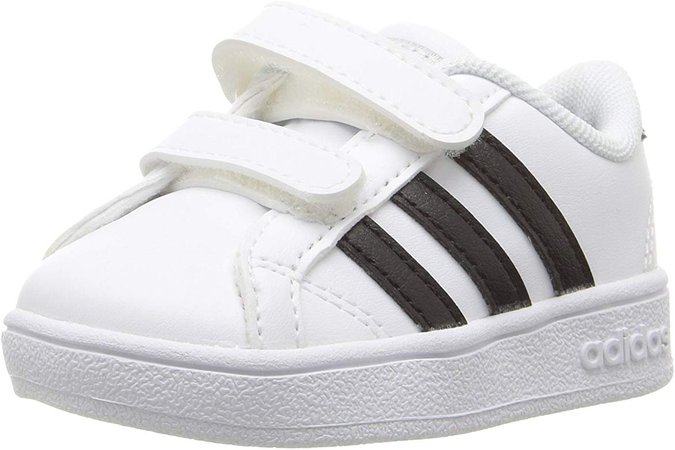 Amazon.com | adidas NEO Boys' Baseline Sneaker, White/Black/White, 3 Medium US Infant | Sneakers