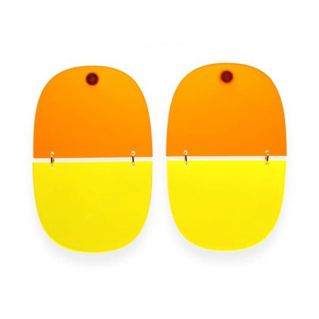 Chunk | Translucent Orange + Transparent Yellow Earrings | Combinst Goods | Wolf & Badger