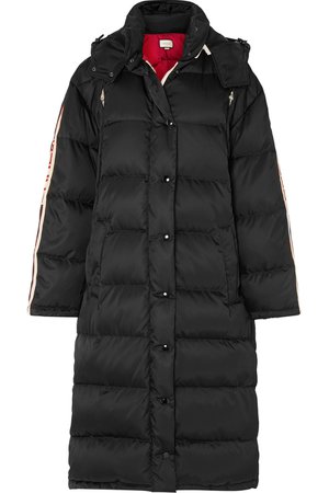 Gucci | Oversized intarsia-trimmed quilted shell down coat | NET-A-PORTER.COM