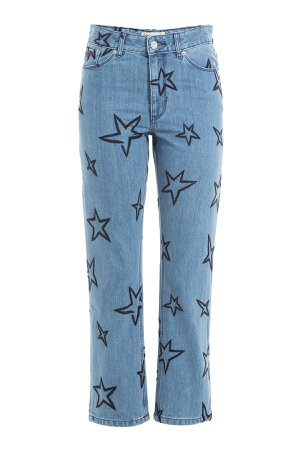 Star Embroidered Cropped Jeans Gr. 28
