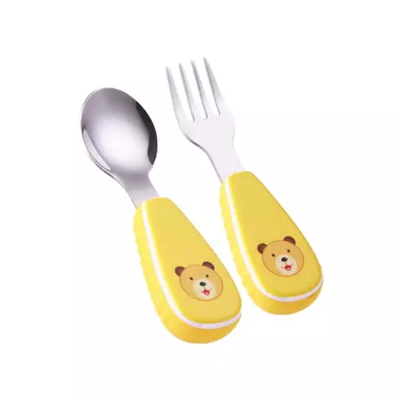 Toddler Baby Cute Cartoon Fork and Spoon Kids Trainning Tableware Set - Walmart.com