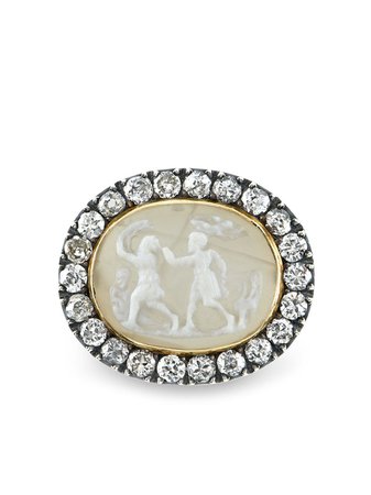 Pragnell Vintage 1714-1830 18kt Yellow Gold Georgian Agate Cameo Diamond Ring - Farfetch